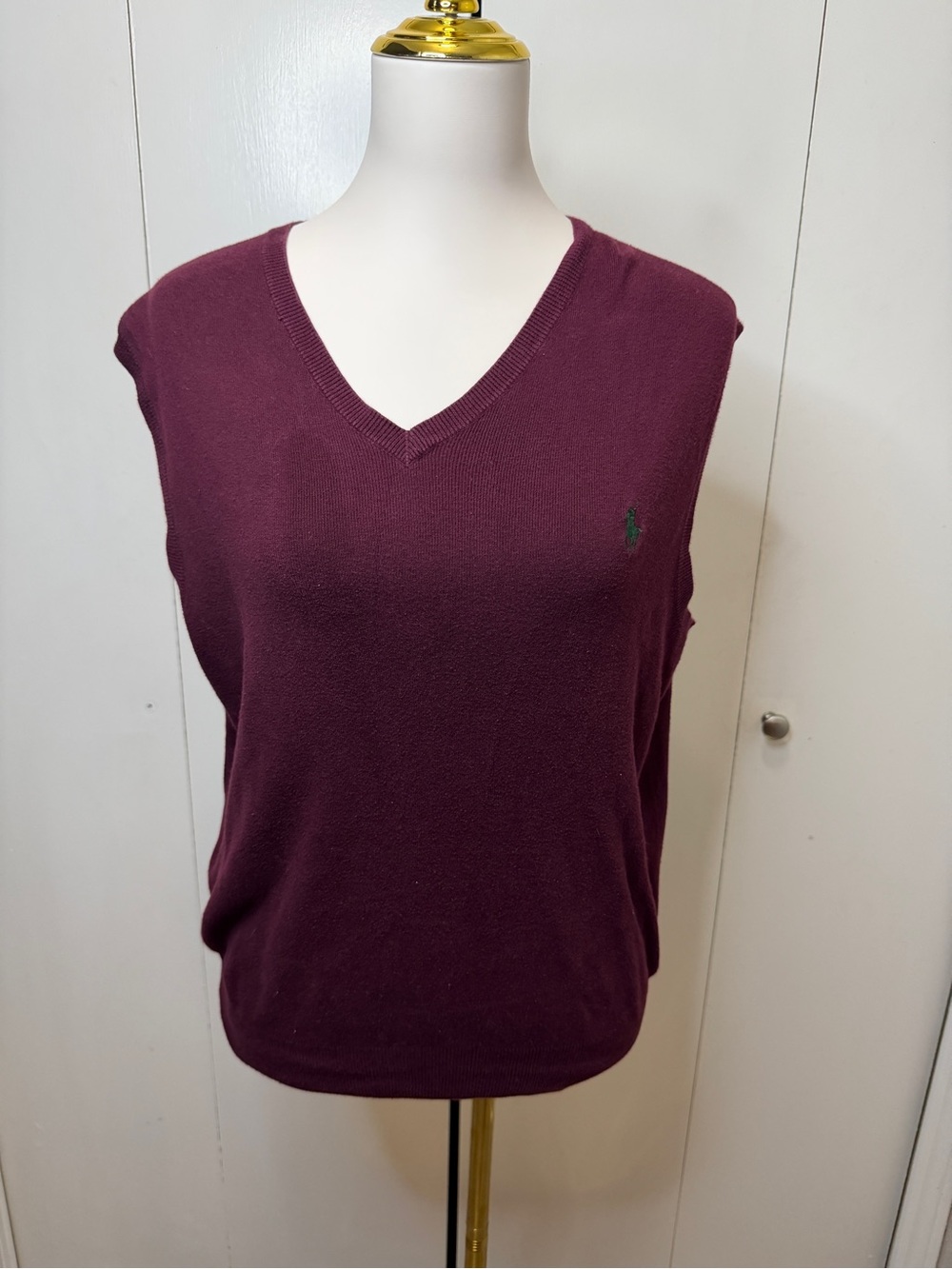 Ralph Lauren Pima Cotton Sweater Vest in Deep Burgundy